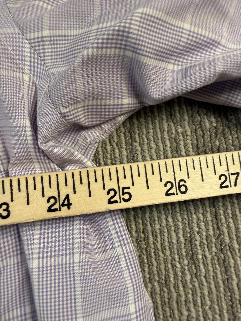 Charles Tyrwhitt Dress Shirt Mens 18 34/35 Purple Check Classic Fit Non Iron LS - Picture 7 of 12